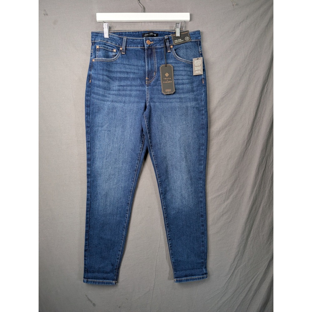 Truth + Theory Womens Mid-Rise Ankle Skinny Jeans Define Me Blue Size 12
